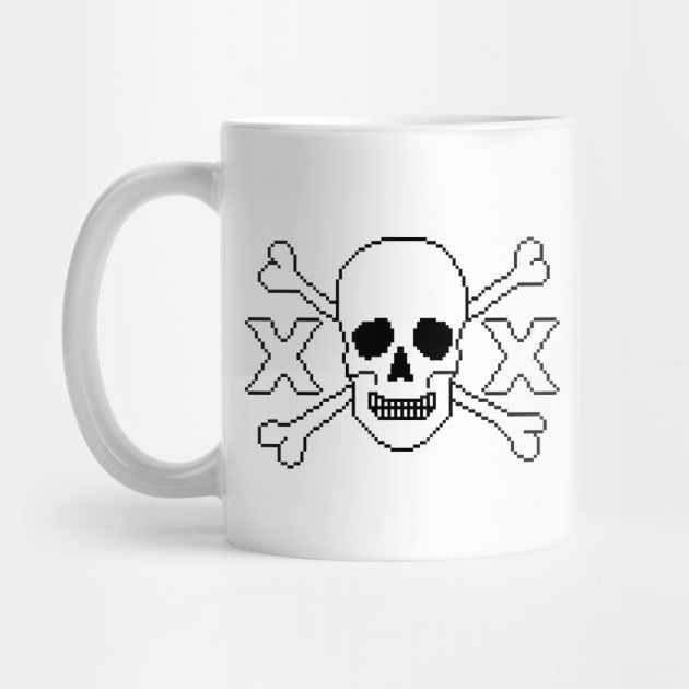 Pixelated Straight Edge Skull and Crossbones XXX by pookiemccool